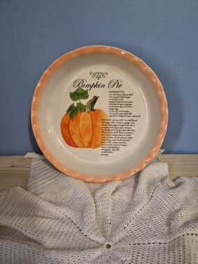 Pie recipe plate-  Pumpkin Pie